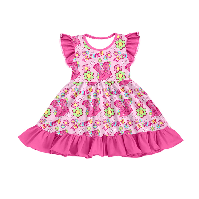 cowgirl western floral print dress