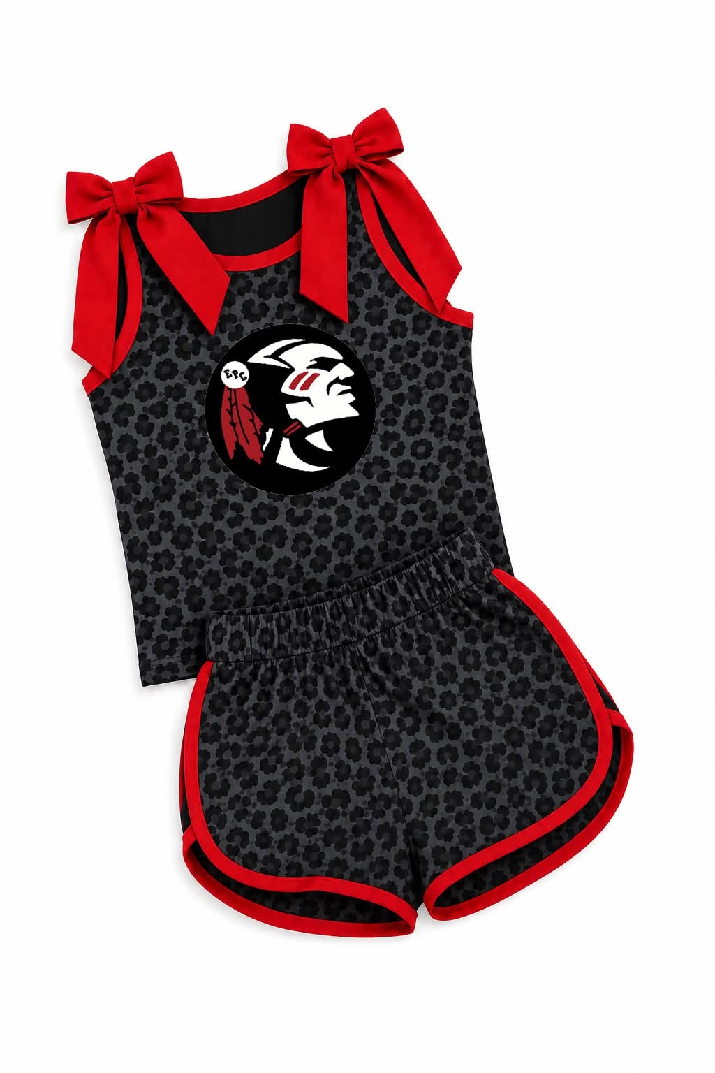 Custom team sleeveless top matching shorts girls summer outfit