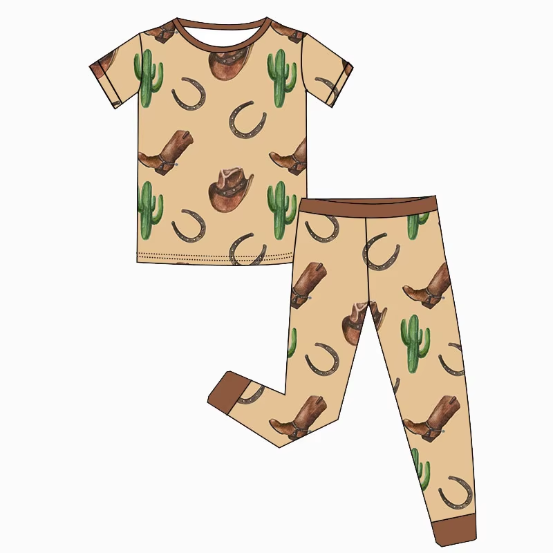 western cowboy kids short sleeve clothes