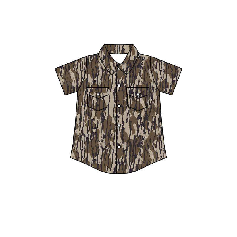 Kids short sleeve camouflage pocket shirt