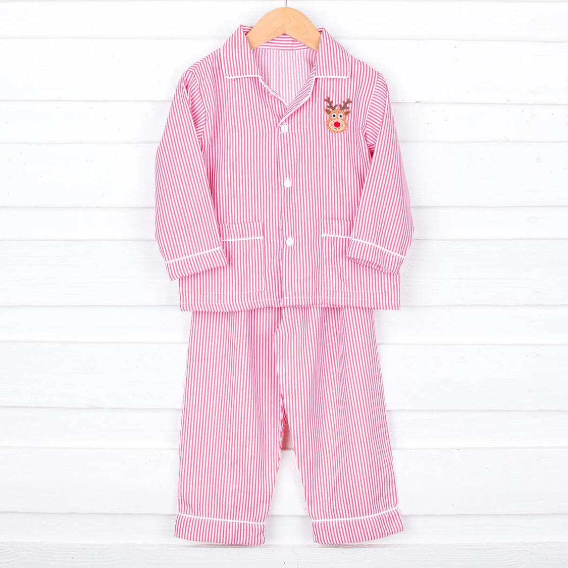 baby girls Christmas reindeer long sleeve pajama set