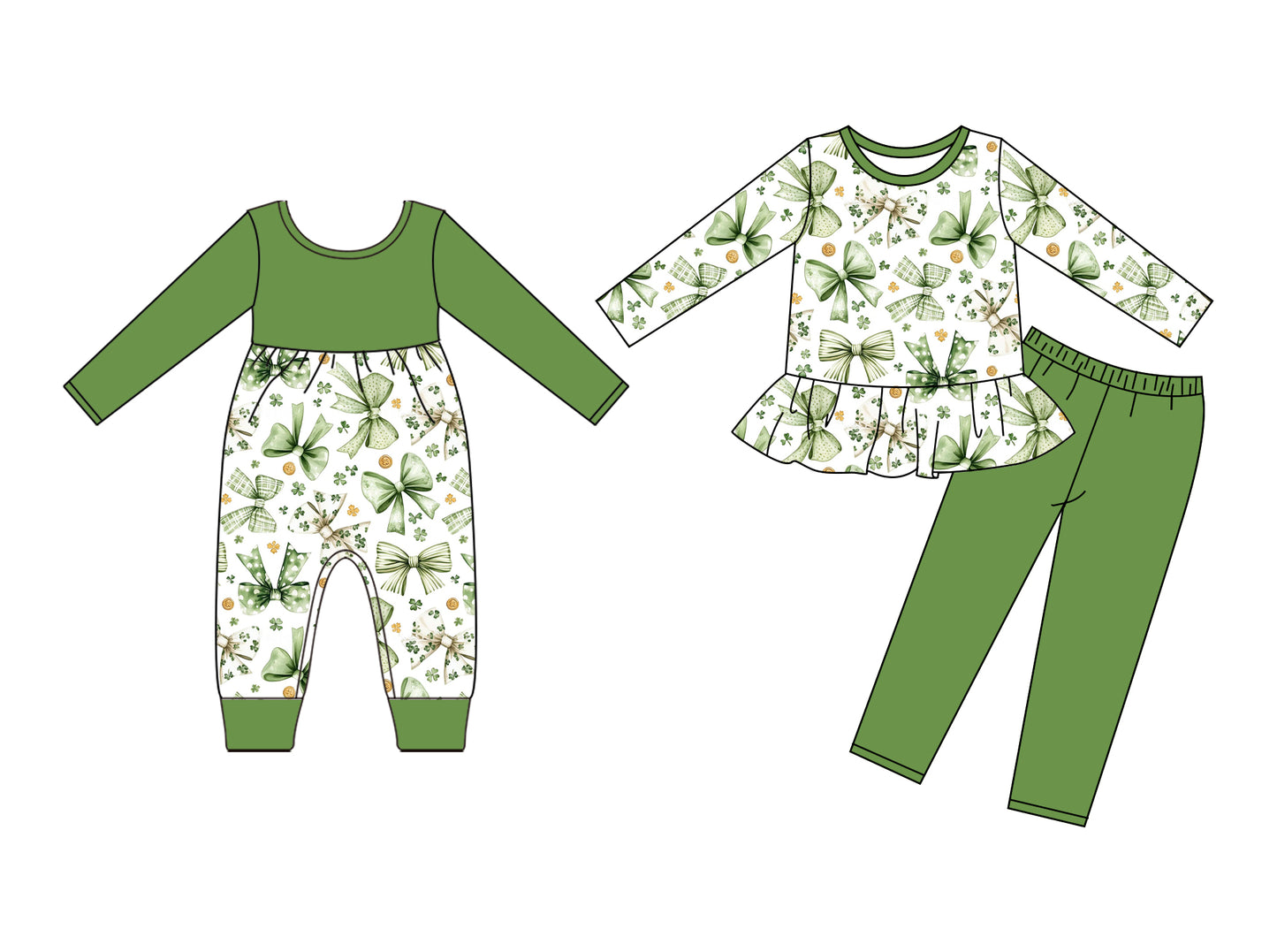 Toddle kids Saint Patrick's Day matching outfit wholesale baby clothes