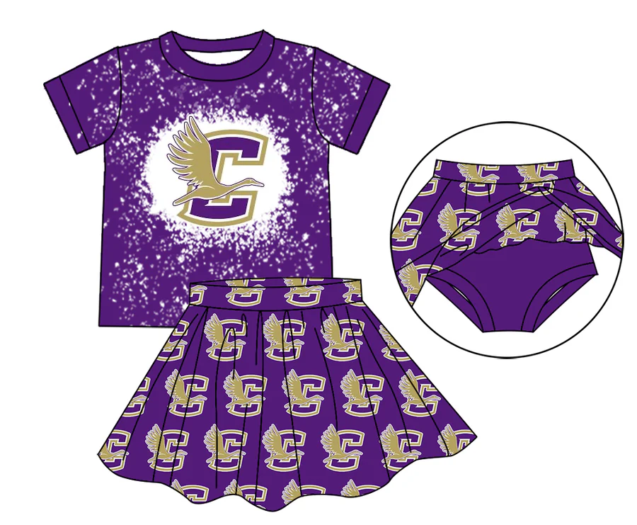 toddle girls cheer team skirt set