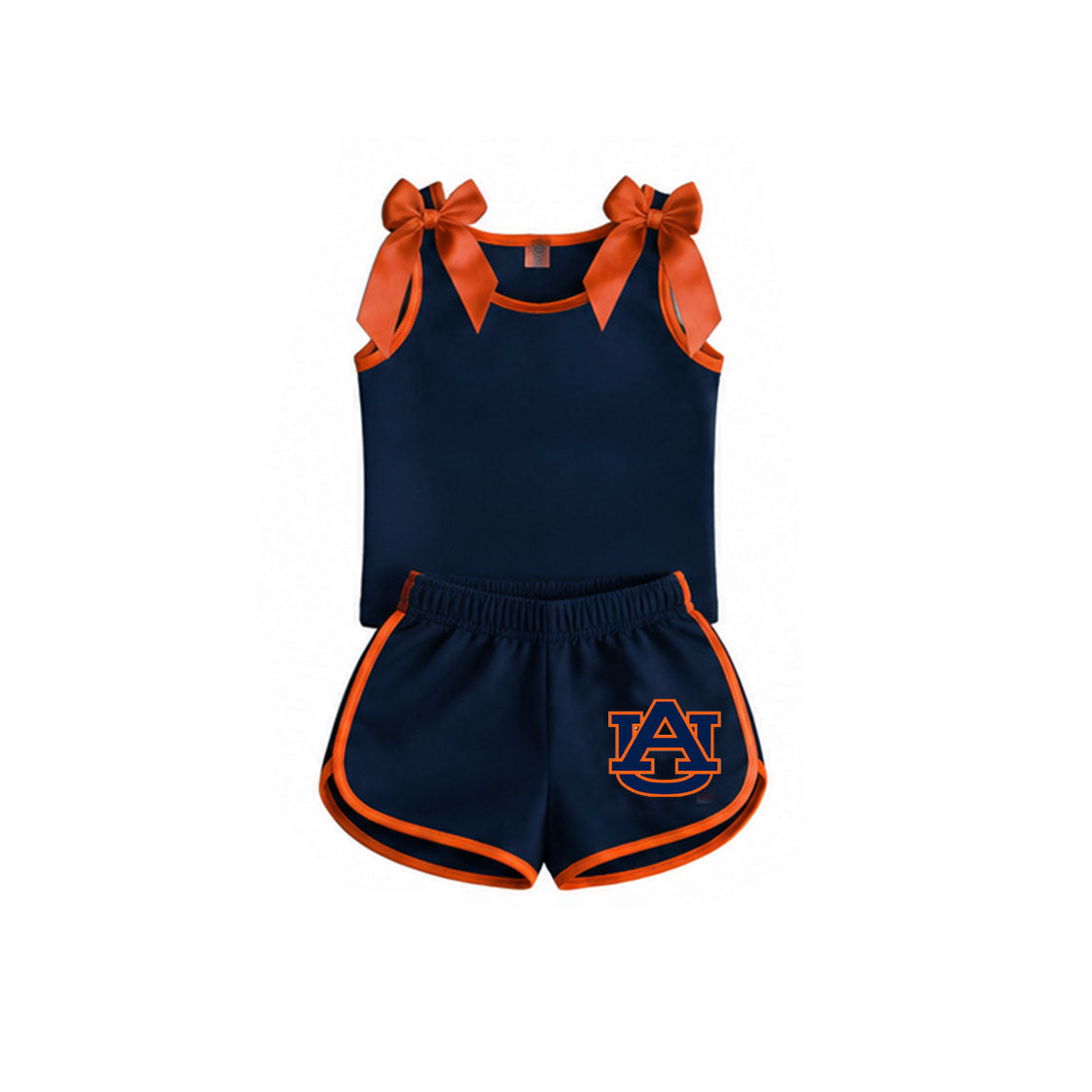Custom team bow top matching shorts girls summer outfit