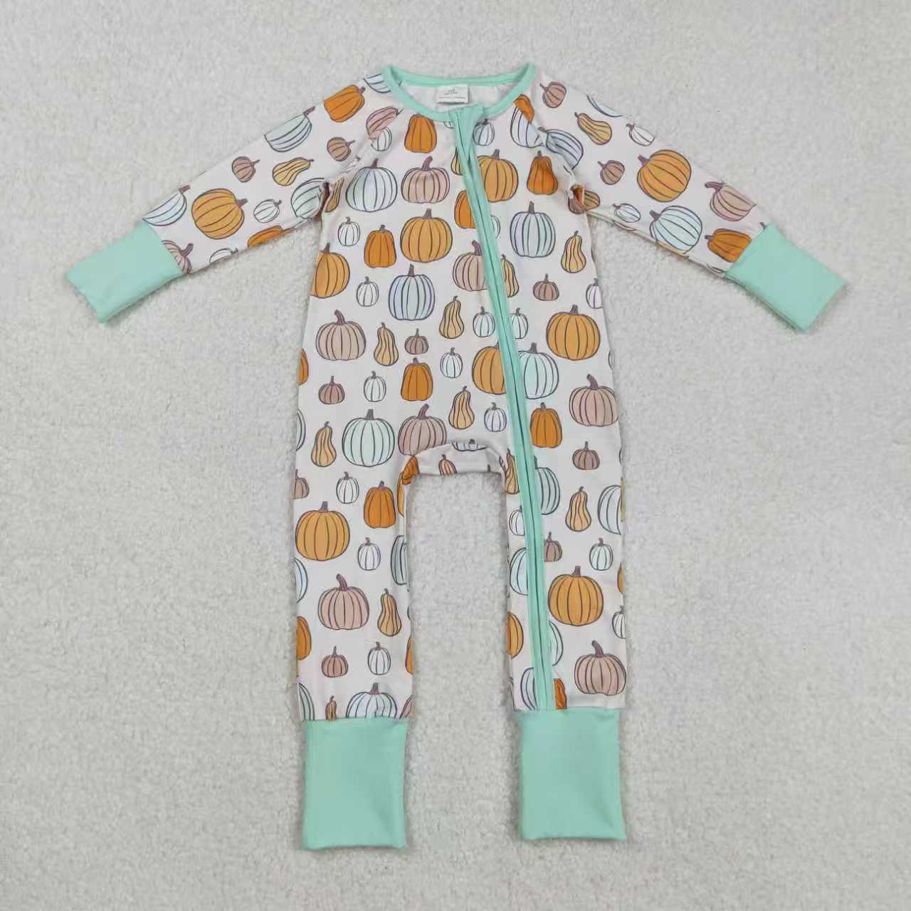 Colorful pumpkins kids boys matching outfit set