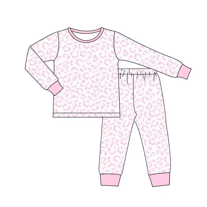 Pink leopard outfit wholesal factory price