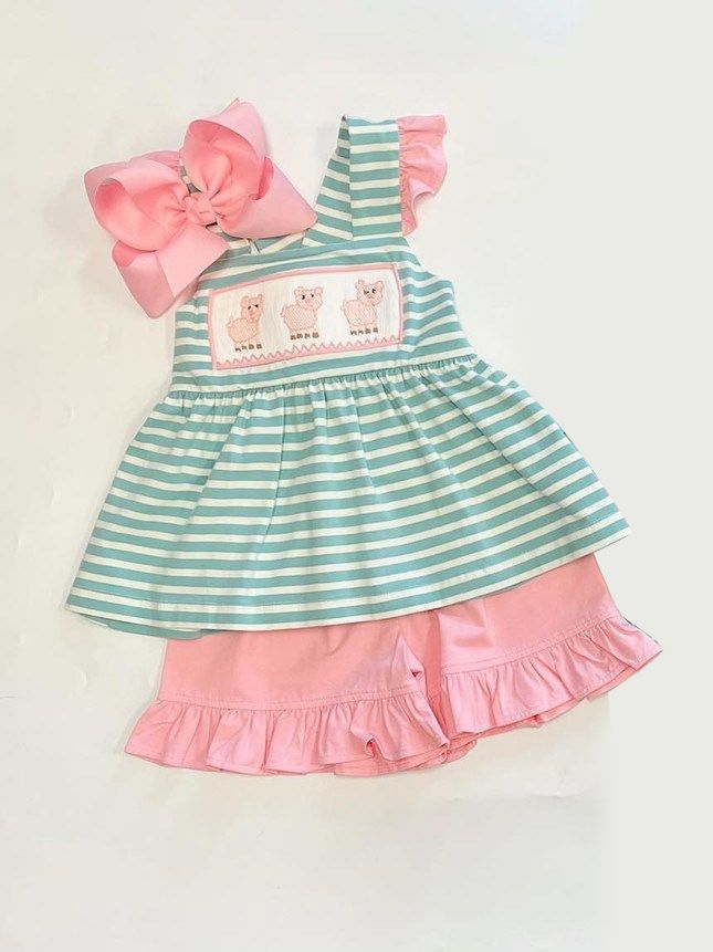 infant baby girls animal pig outfit