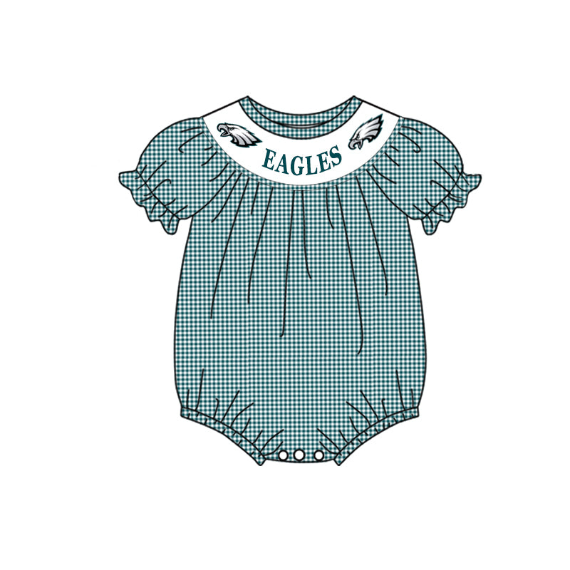 baby girls eagle university football team custom romper