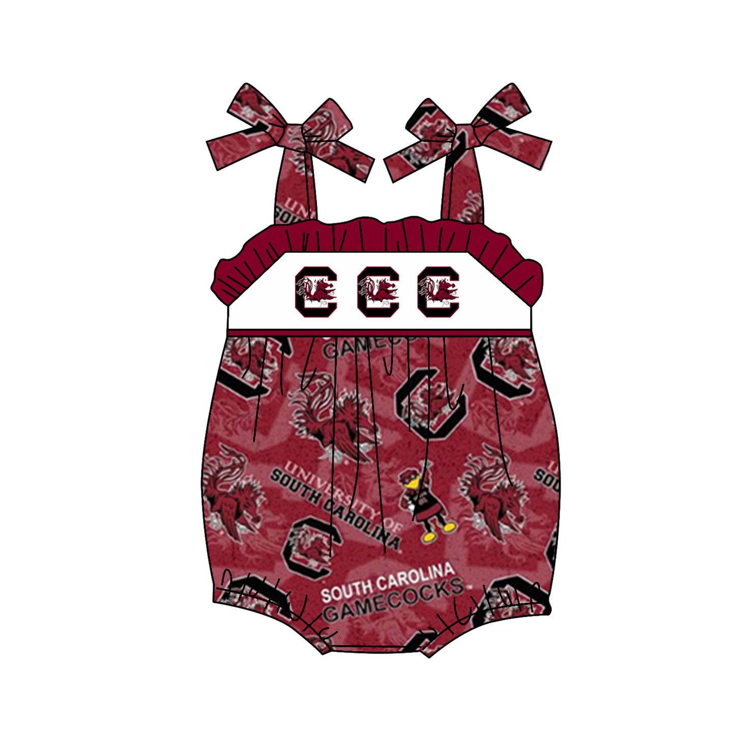 toddle baby girl South Carolina team romper