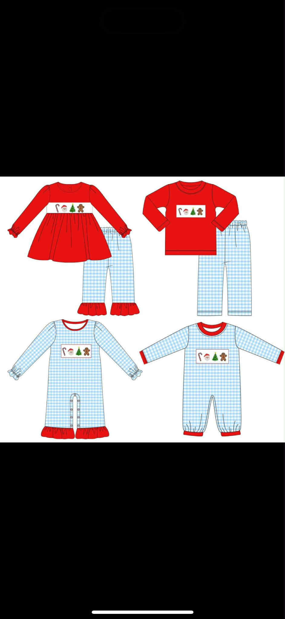 Christmas design kids baby long sleeve matching clothes whoesale price custom design