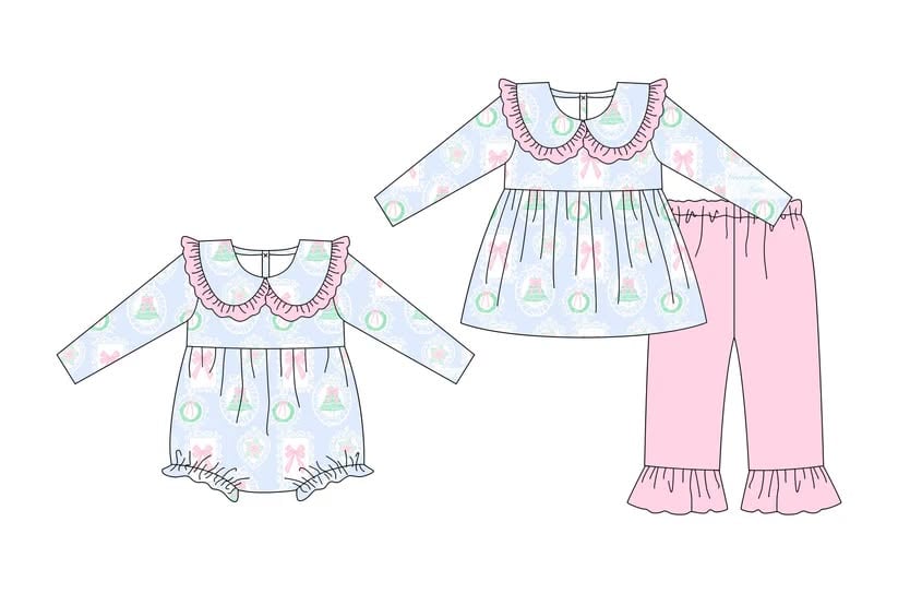 Toddle kids Christmas design matching outfit