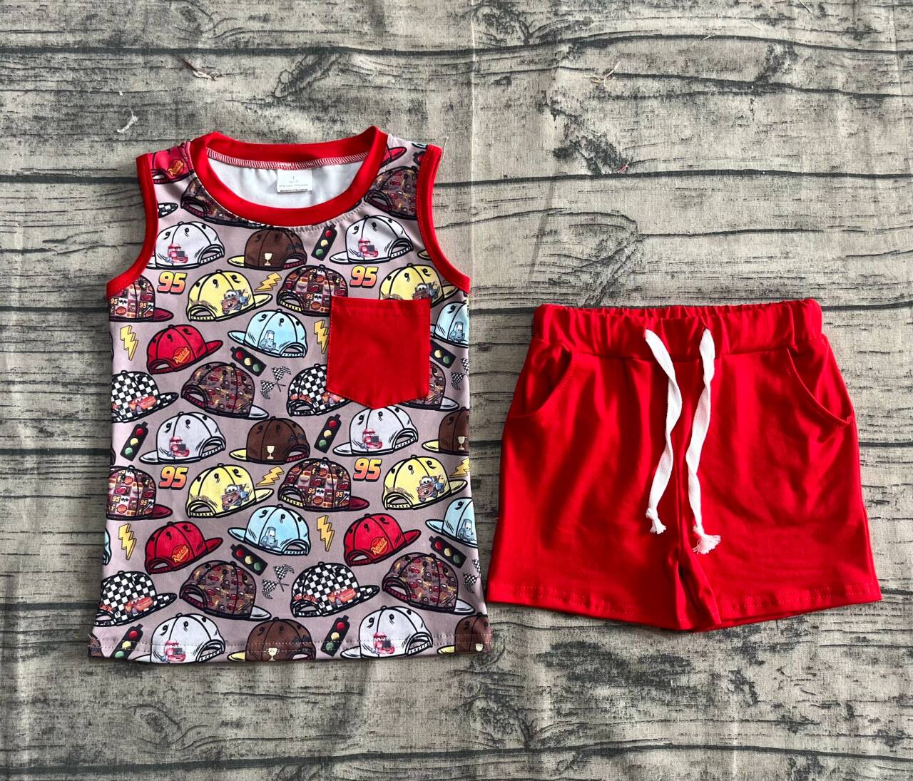 baby boy cartoon car design outfit