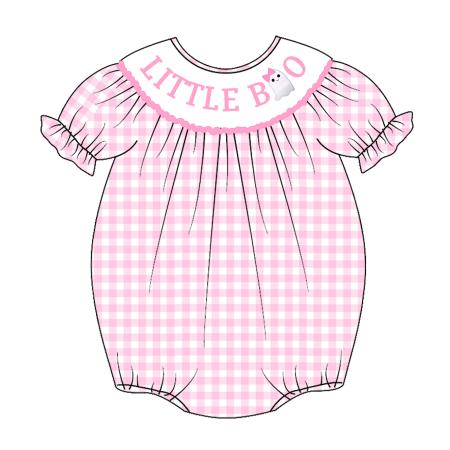 Newborn baby girls Halloween lets boo romper