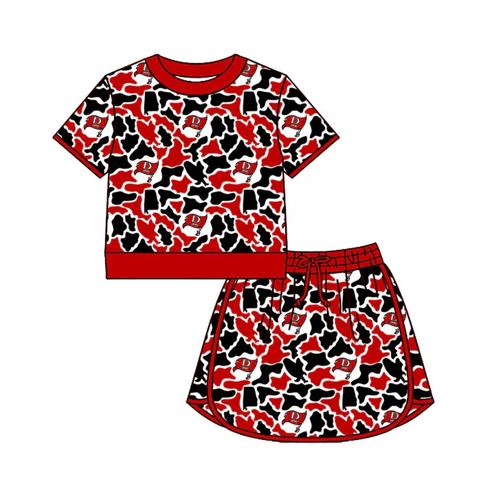 Custom team top matching skorts girl summer outfit