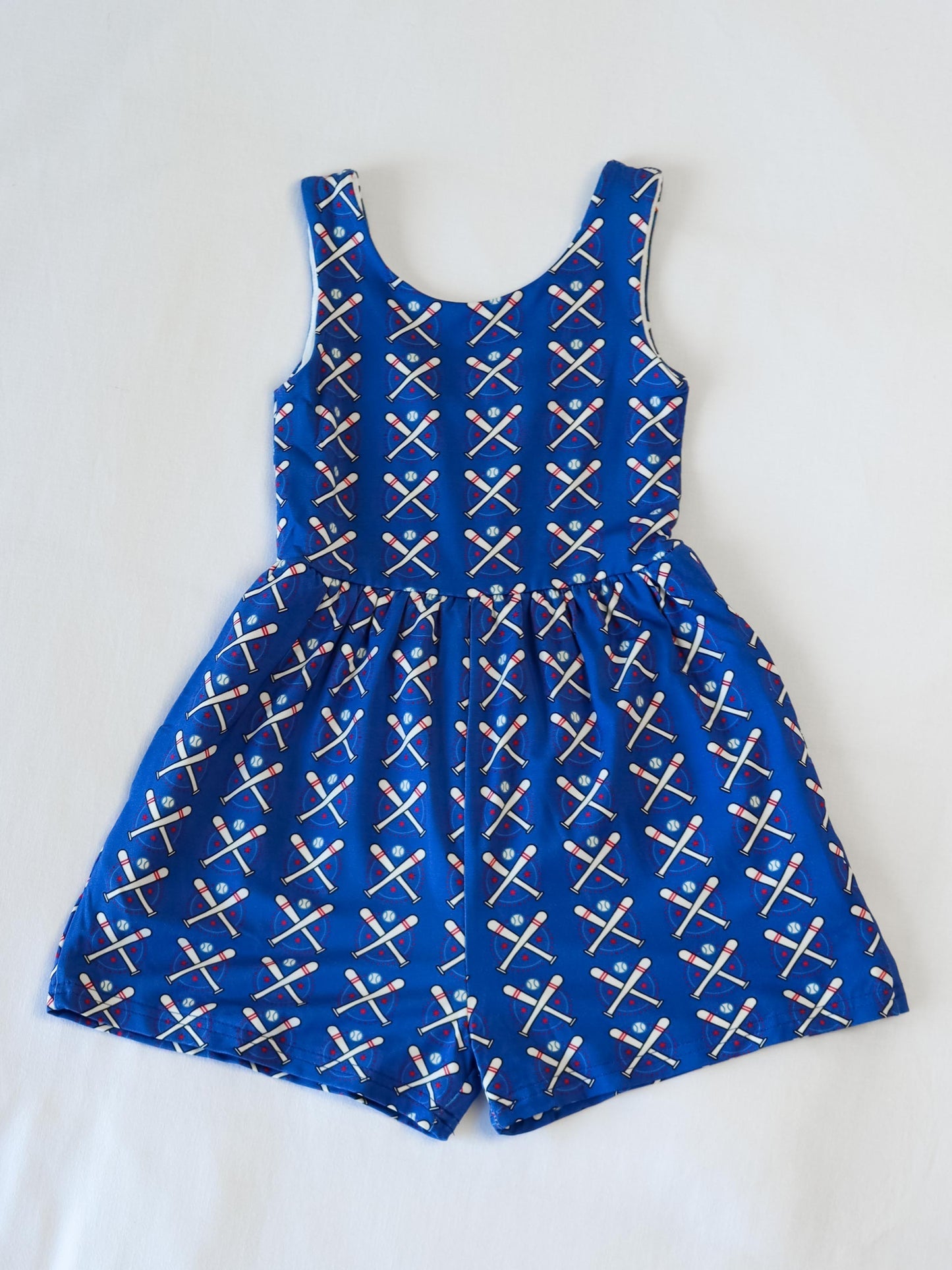 toddle girls baseball design summer jumpsuit