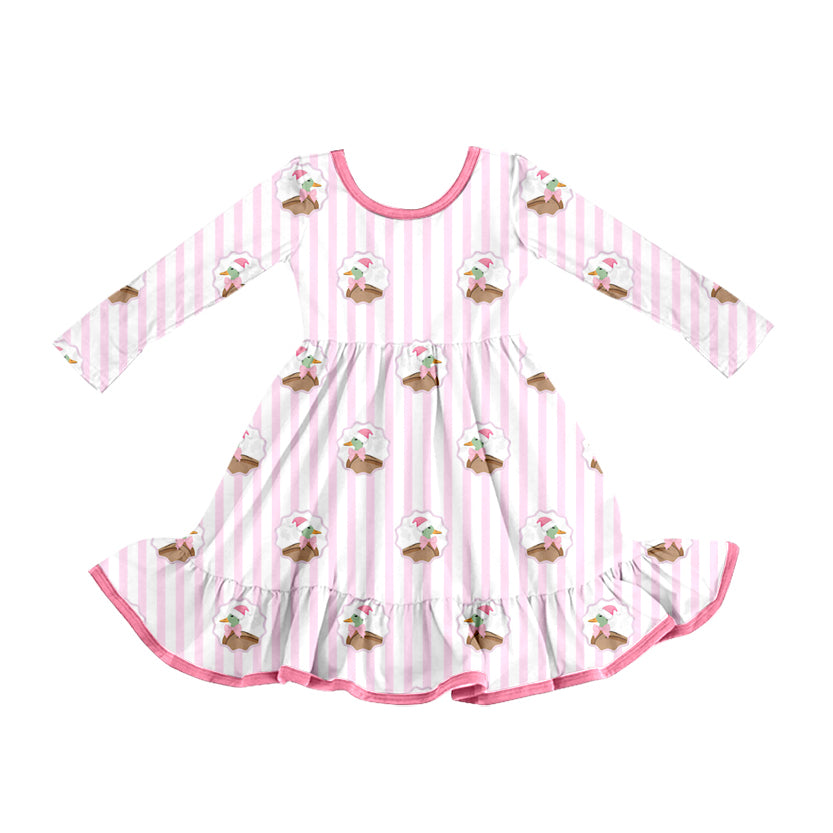 Toddle girls Christnmas duck design long sleeve dress