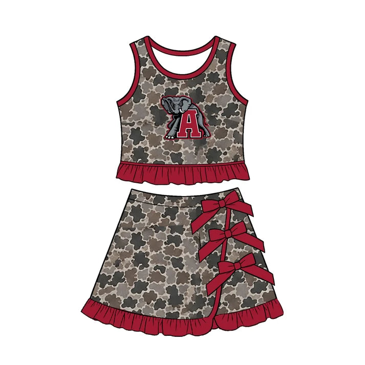 toddle girls custom alabama team camo style skirt set