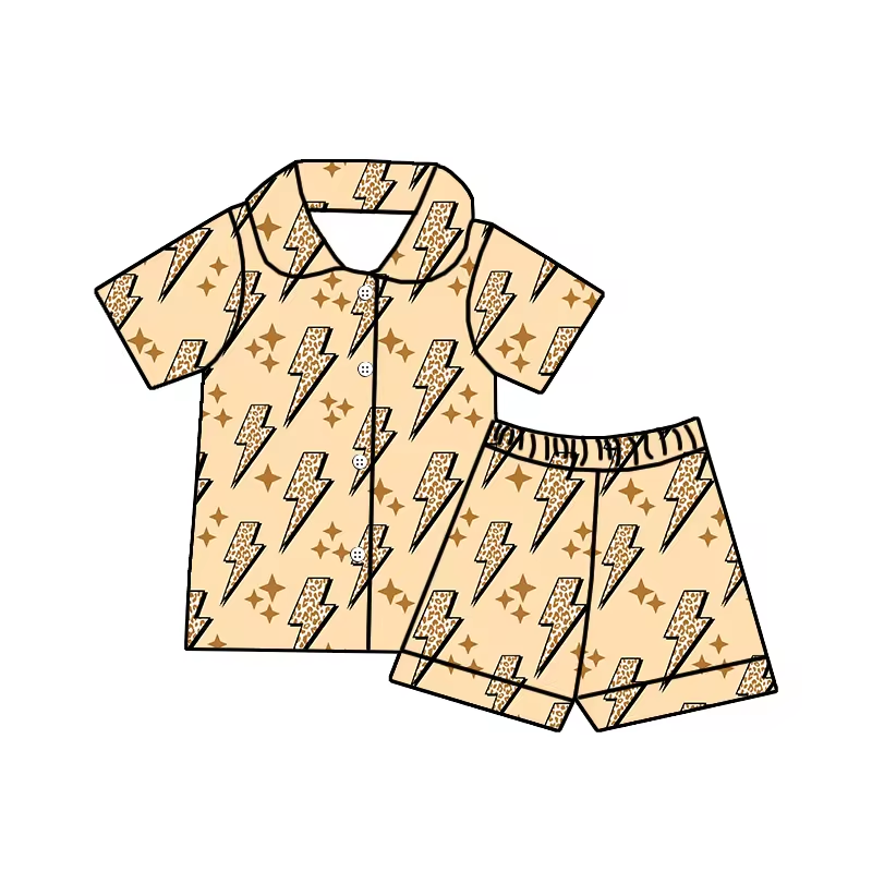 baby boy flash print wholesale short sleeve pajama set