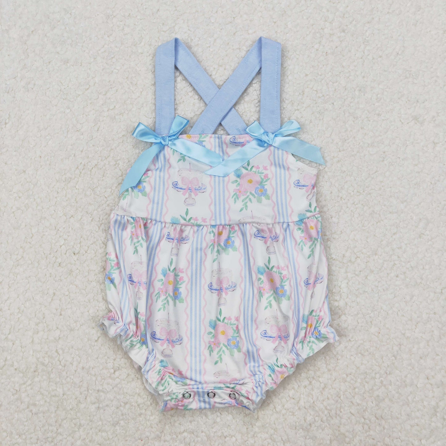 Toddle baby girls pink blue flower matching clothes
