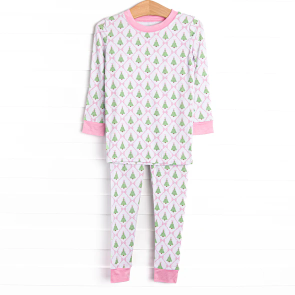 Christmas tree kids long sleeve pajama set