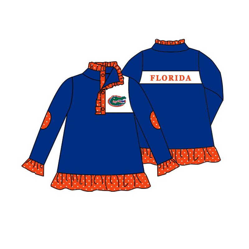 baby girl alligator team design pullover