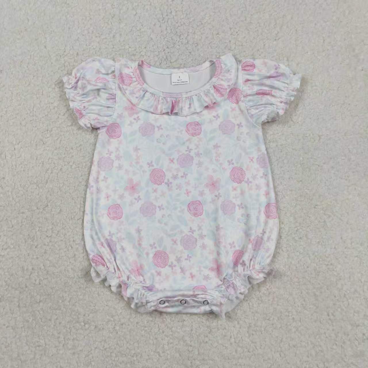 best sister pink flowers design summer dress matching romper kids clothes
