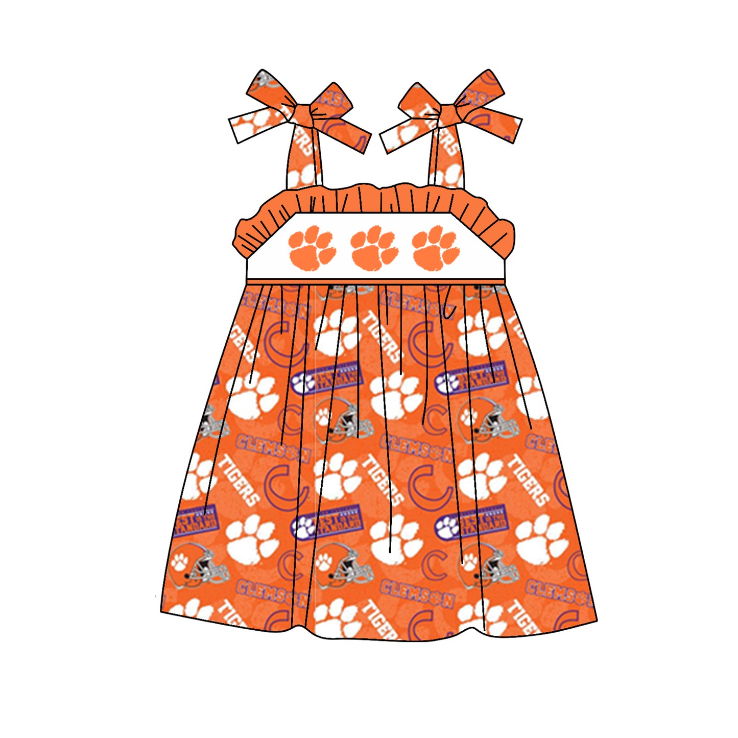 Baby girl orange team dress