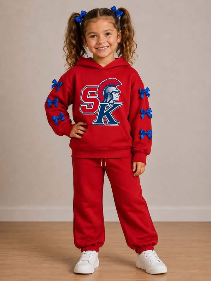Toddle kids girl custom team hoodie top matching pants spring fall design outfit