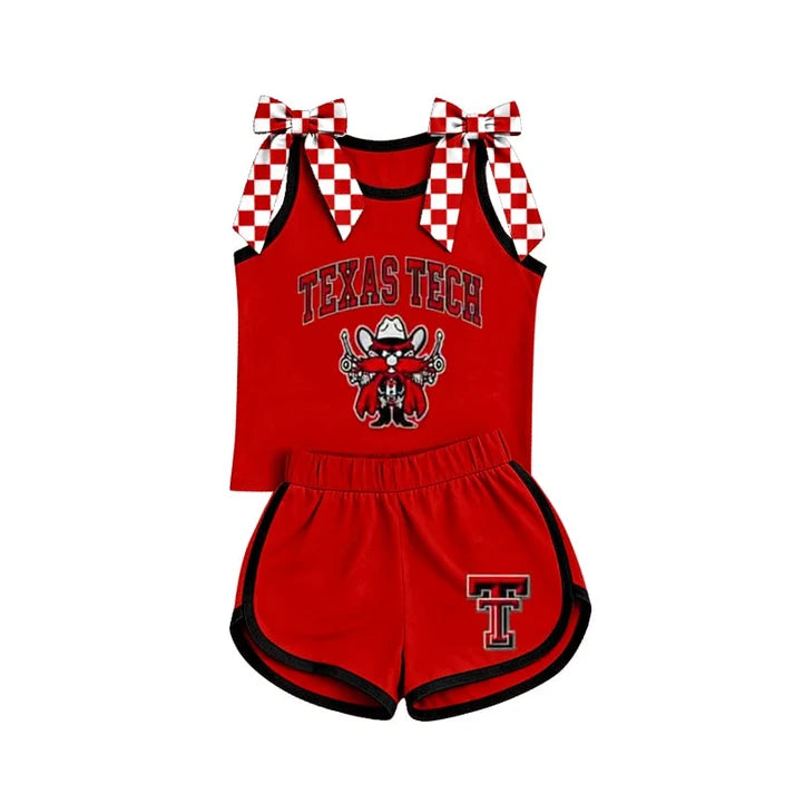 Custom team top matching shorts girl summer outfit wholesale factory price