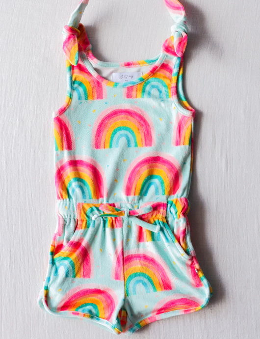 baby girls summer rainbow jumpsuit