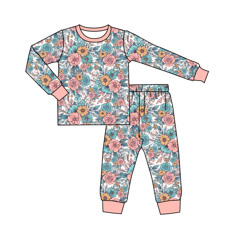 kids baby girls wholesale floral summer long sleeve clothes