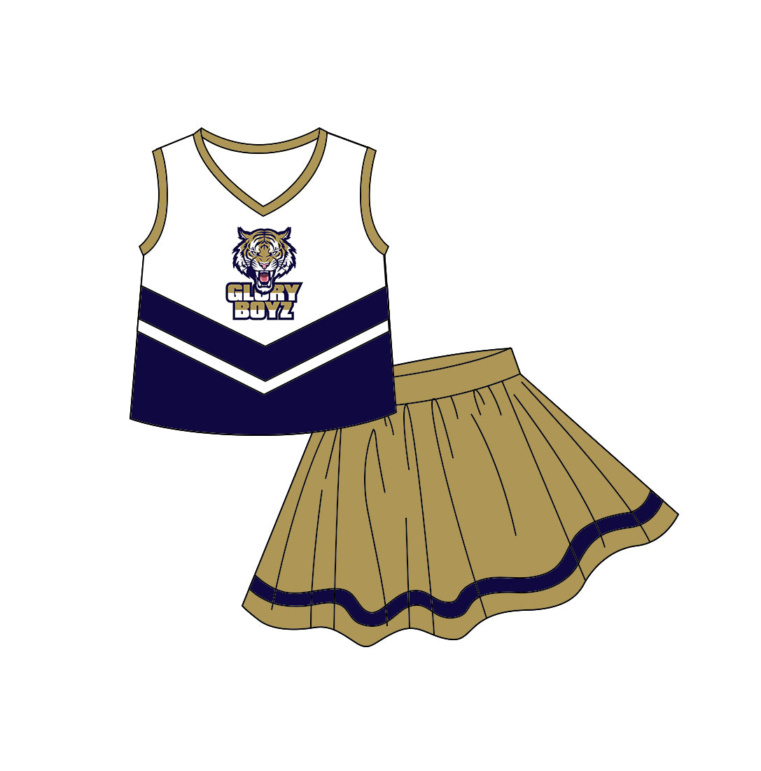 baby girls cheer skirt 2pcs outfit