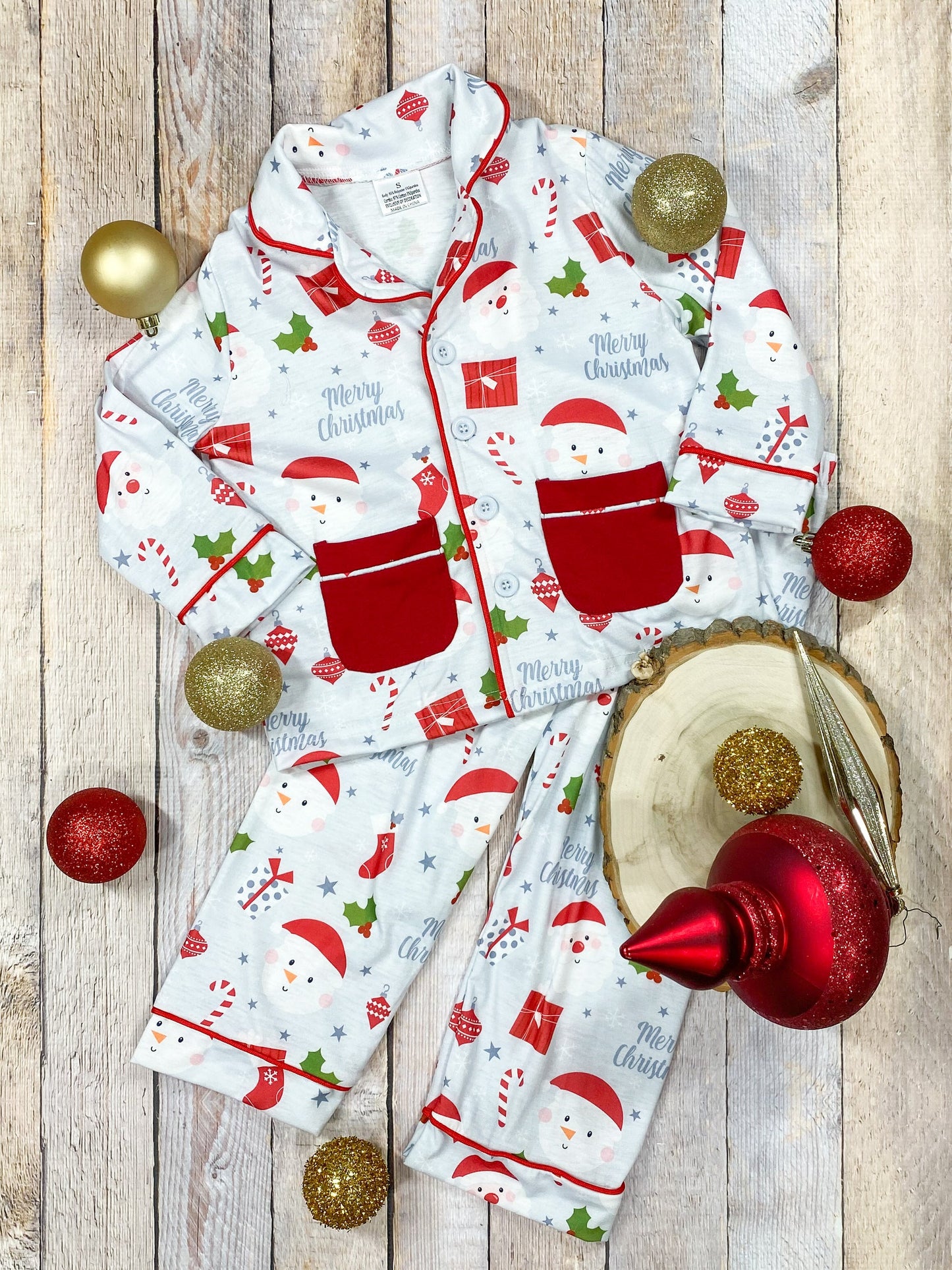 Merry Christmas baby boy wholesale fall winter long sleeve pajama set