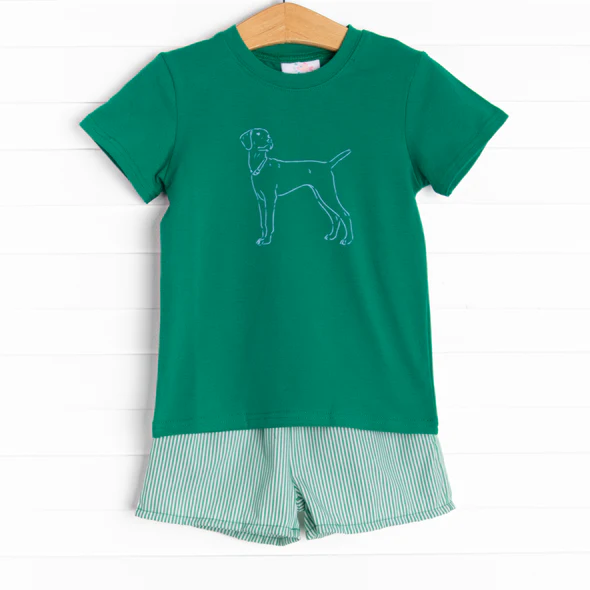 green dog print shirt summer clothes
