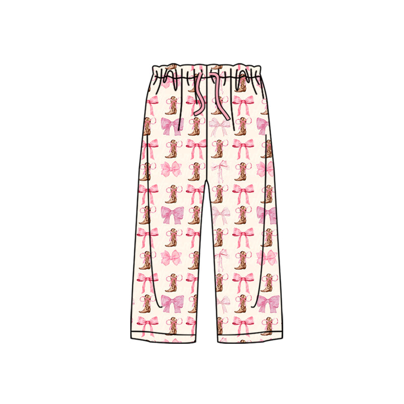 adult western boots milk silk long pants