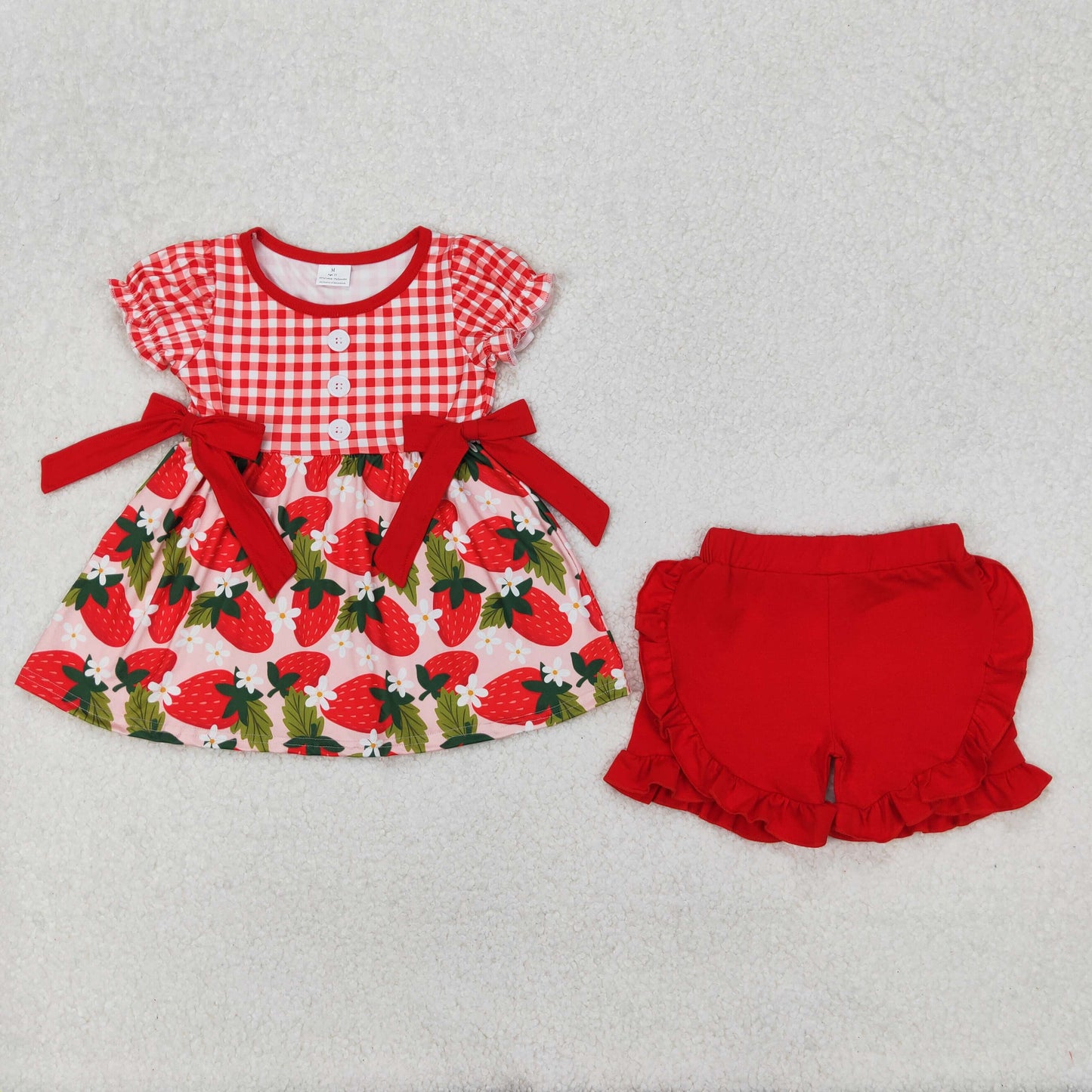Baby girl strawberry design matching outfit