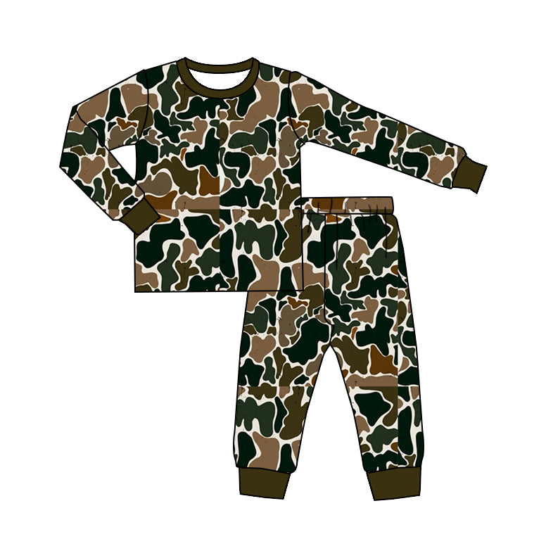 toddle kids baby green brown camo long sleeve clothes