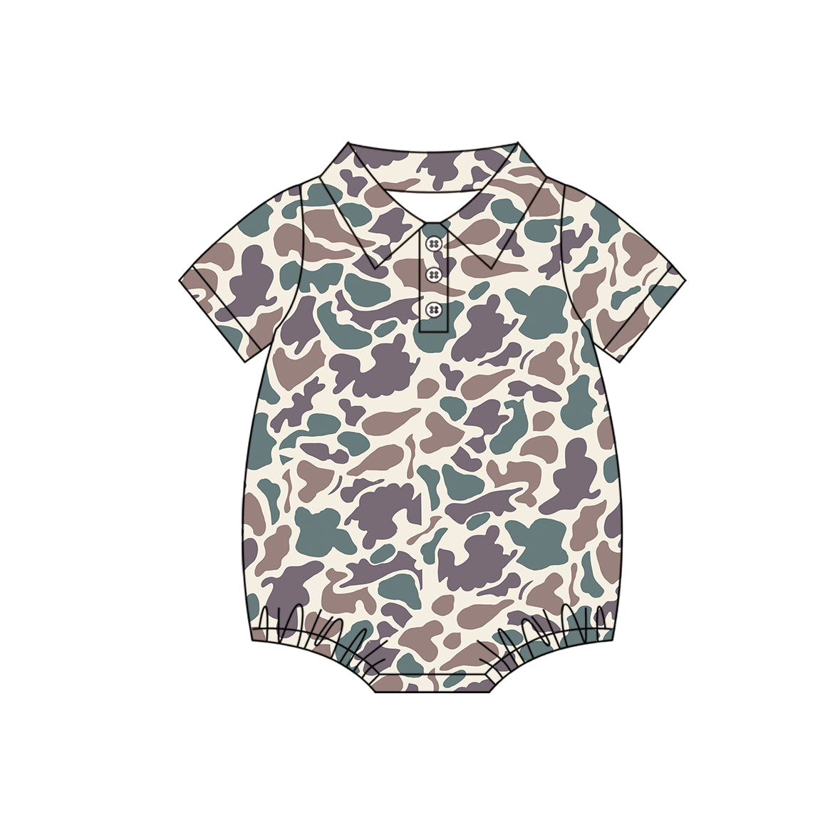 Toddle baby boy camouflage short sleeve tshirt romper