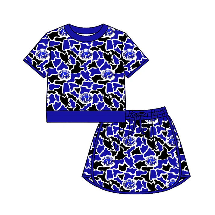 Custom team top matching skorts girl summer outfit