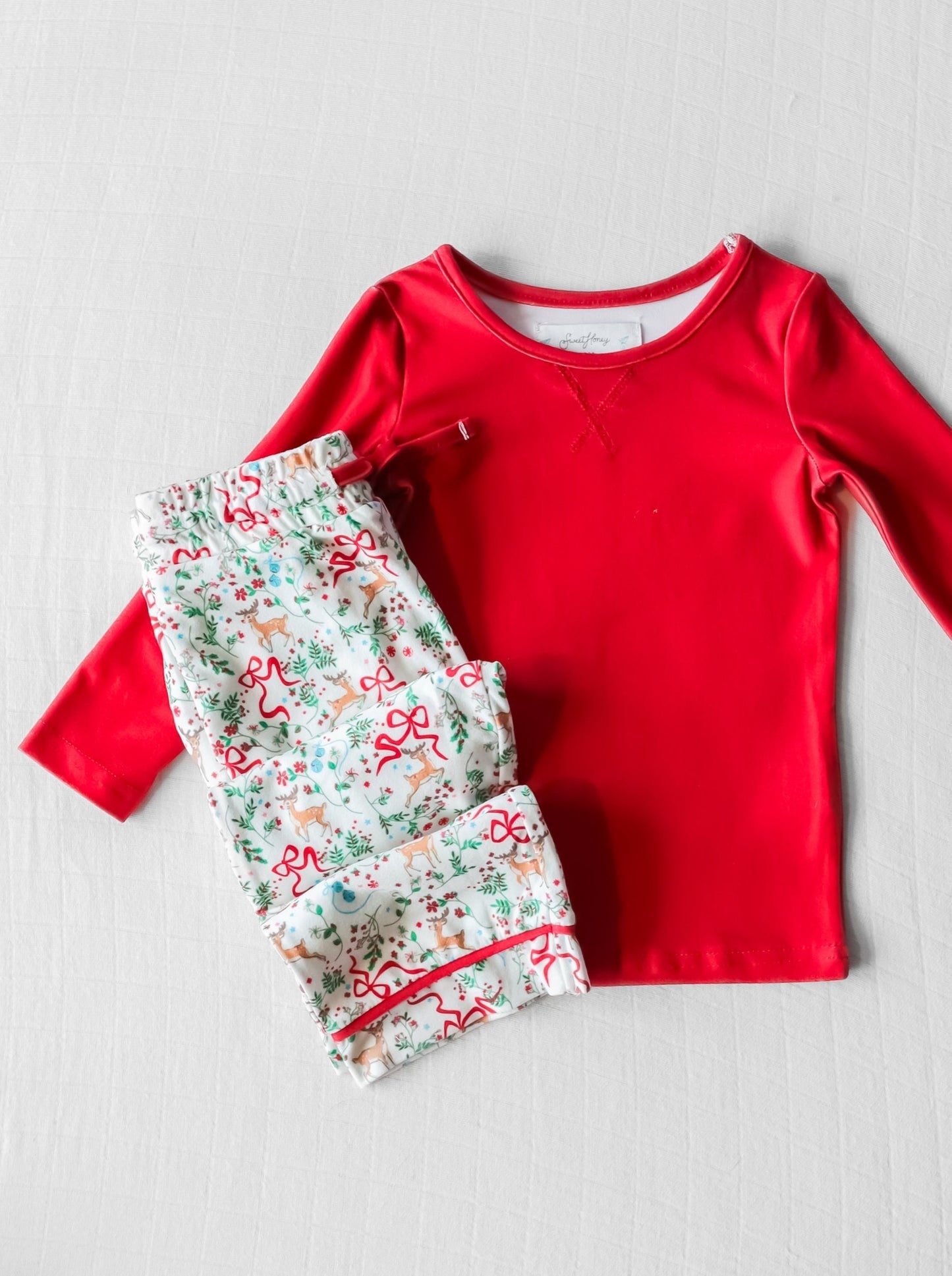 Infant baby kids Christmas design pajama set clothes