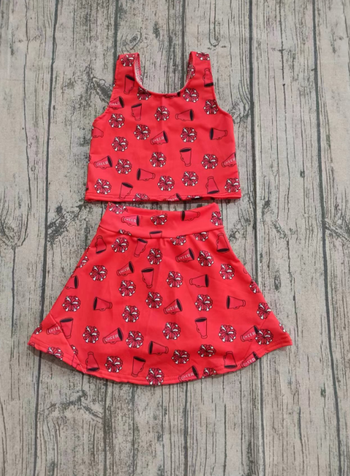 toddle girls custom team style skirt set