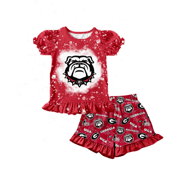 baby girls dog team design summer shorts outfit