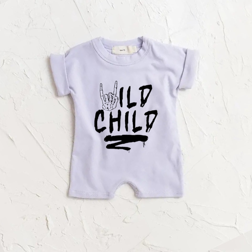 Wild child kids short sleeve romper
