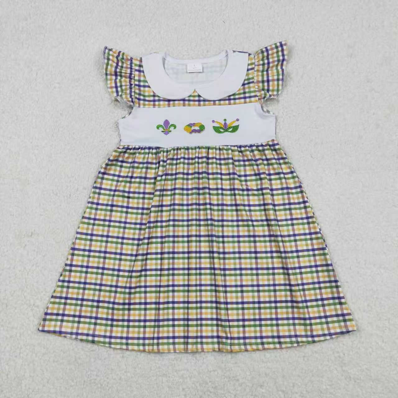 Mardi gras embroidery shirt matching shorts boys summer outfit