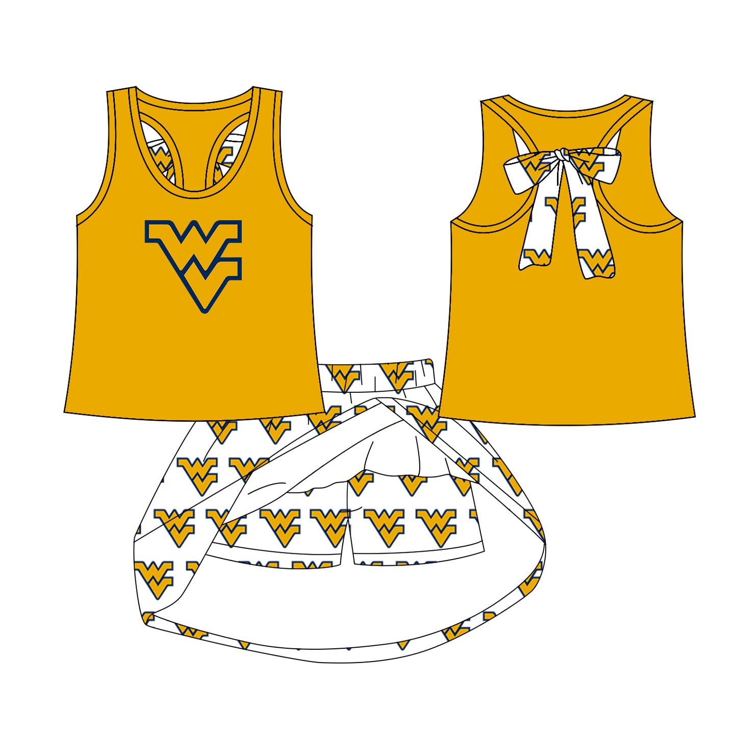 toddle girls cheer team skirt set