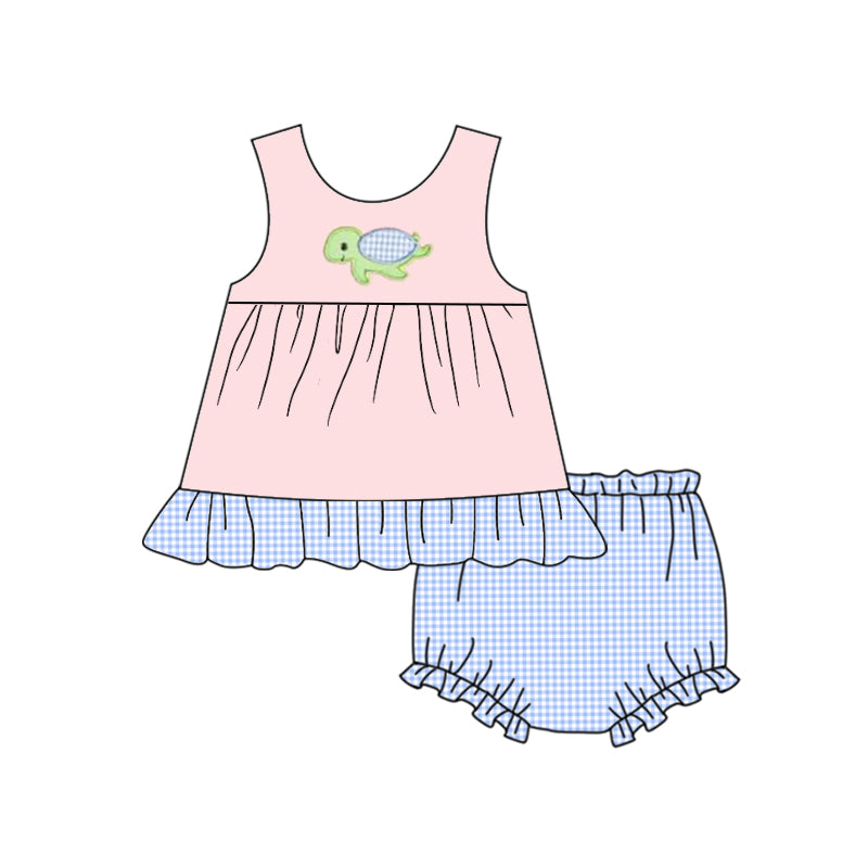 infant baby girls turtle bummie set
