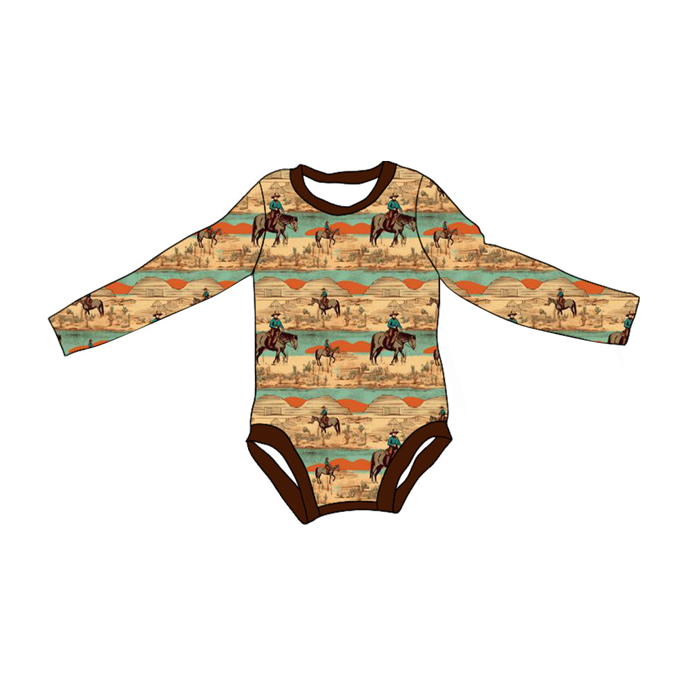 Western cowboy long sleeve tassel romper preorder