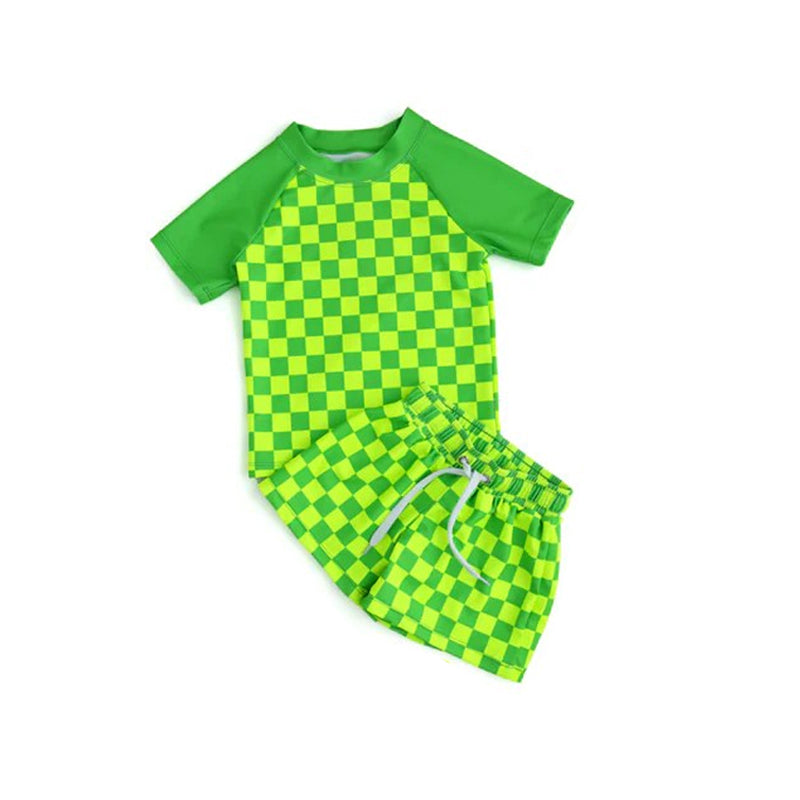 baby boy green two pieces summer swimwear
