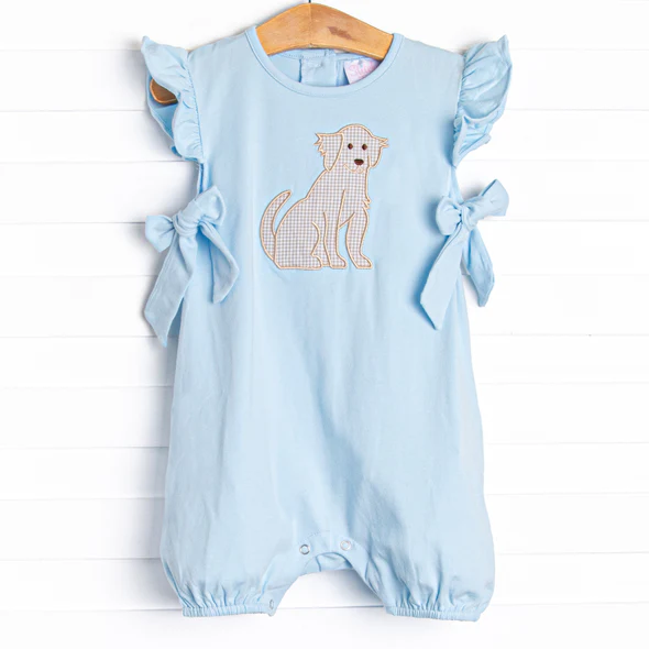 toddle baby girl puppy dog design summer romper