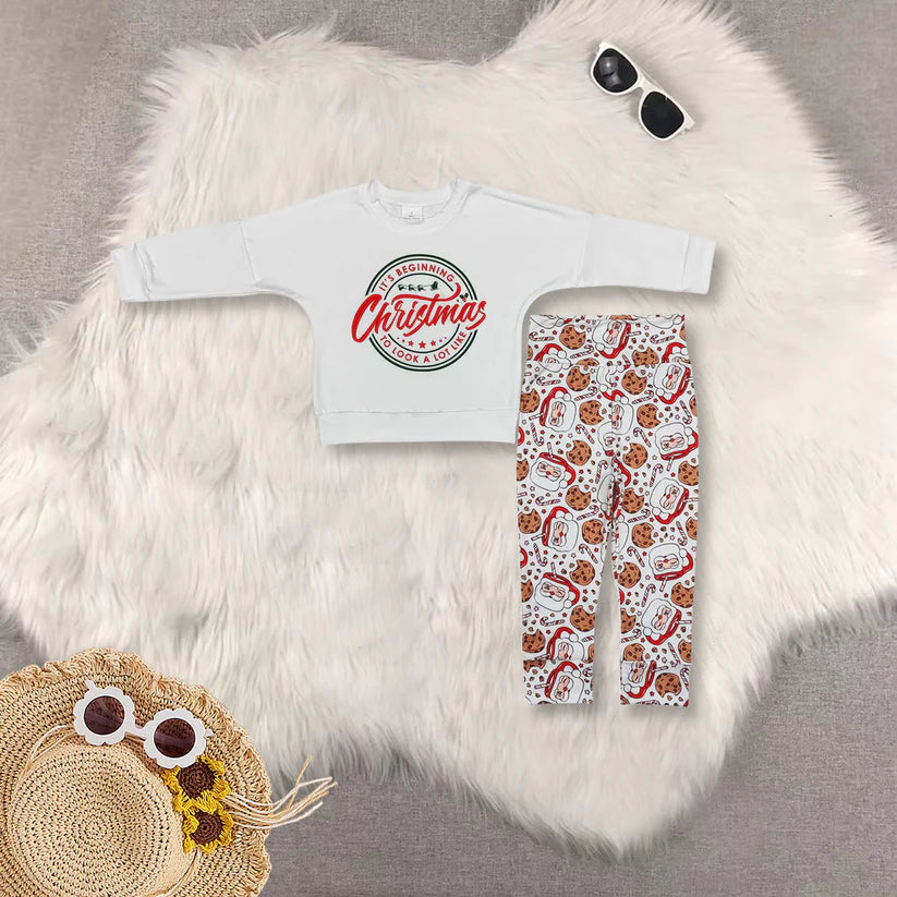 Christmas Santa Claus top matching leggings winter clothes